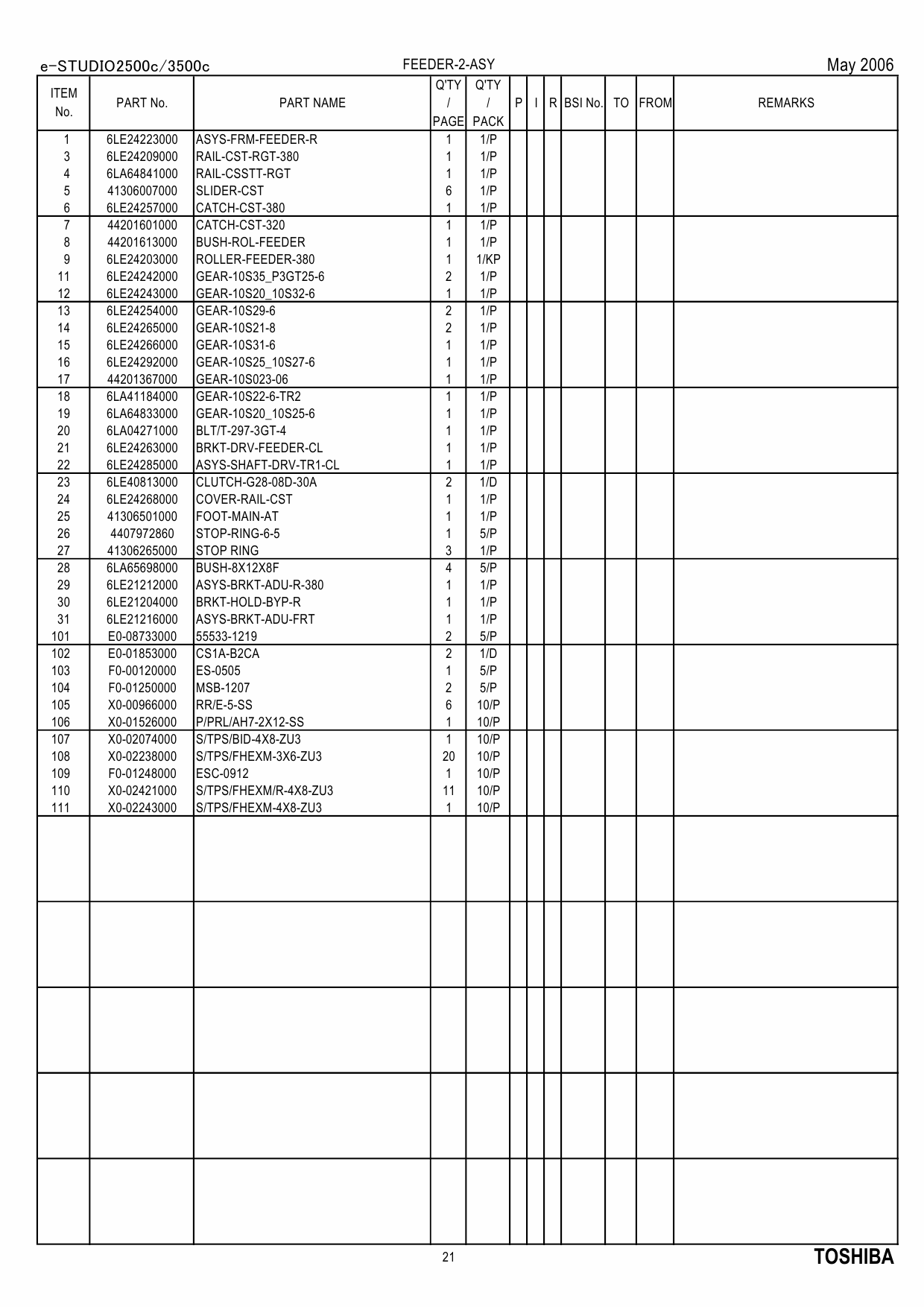 TOSHIBA e-STUDIO 2500C 3500C Parts List Manual-6